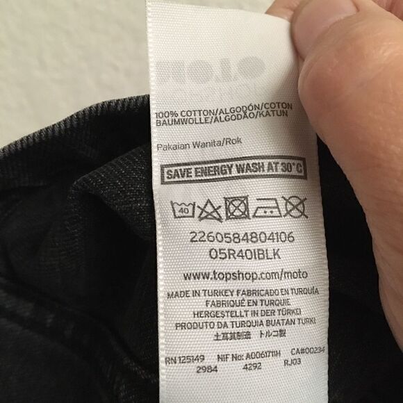 Topshop Moto black denim miniskirt 26* - Picture 6 of 8